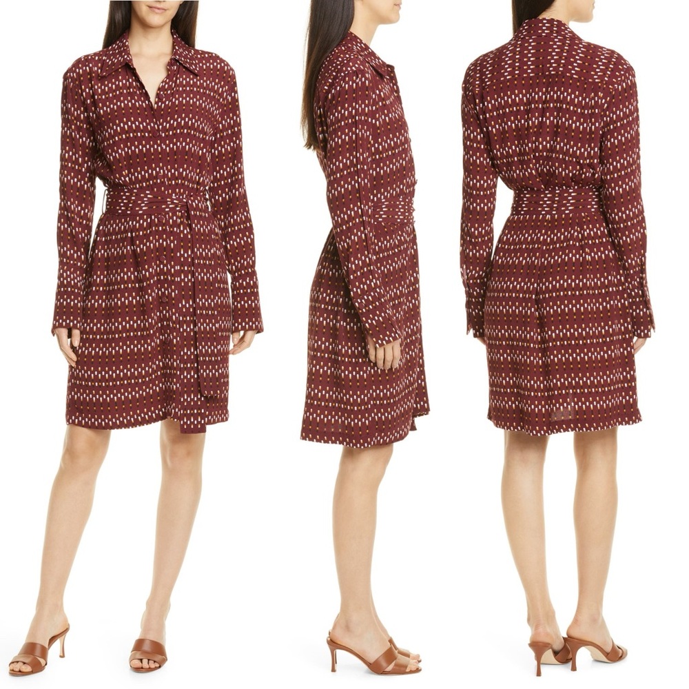 Equipment Chansette Long Sleeve Print Shirt Dress